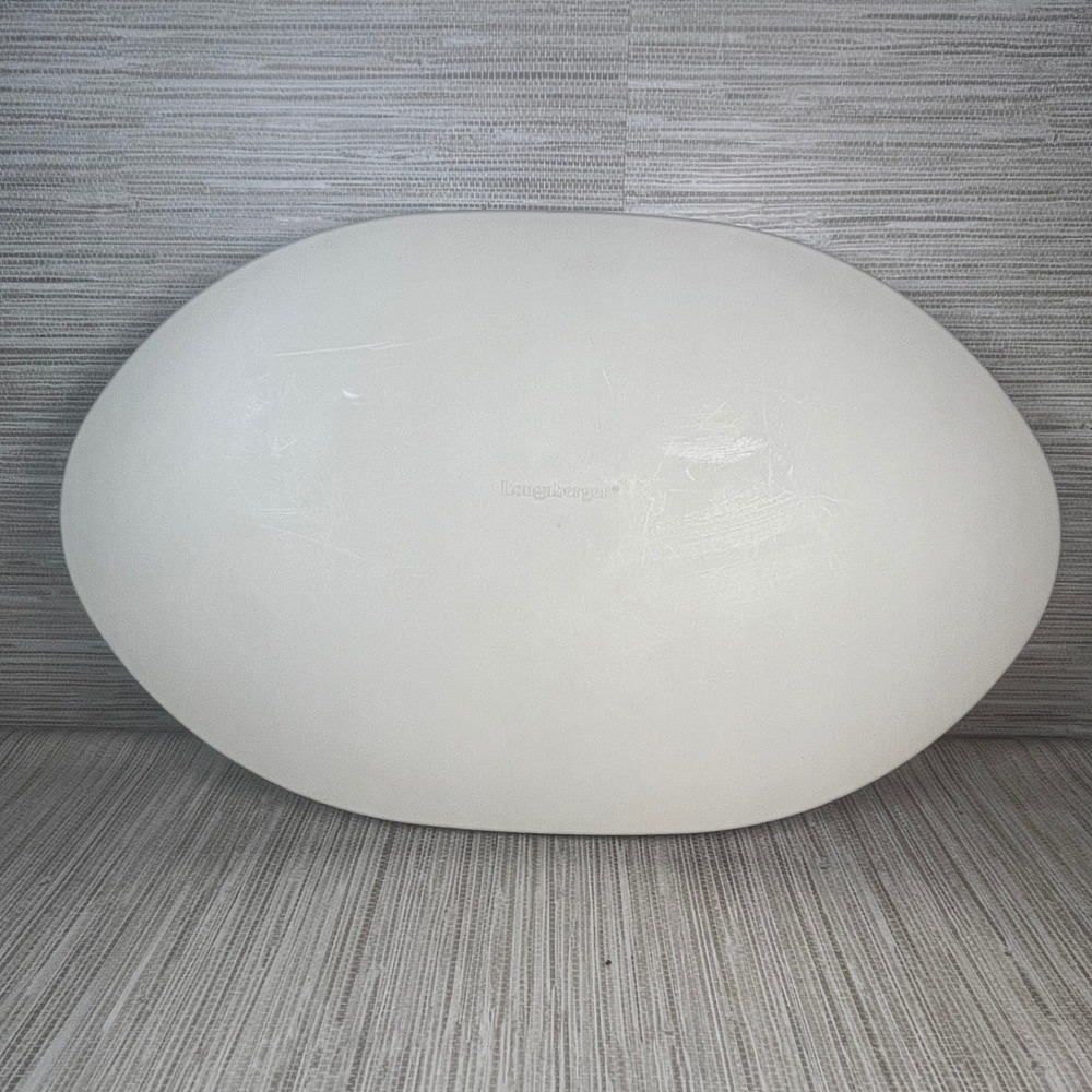 Longaberger Large Oval Basket Protector and Lid Set 40360 40362 Clear White